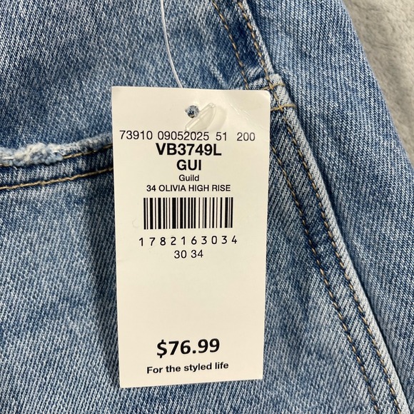 Vervet by Flying Monkey Olivia High Rise Wide Leg Jeans W30 L34 Blue Denim NEW - Picture 7 of 12